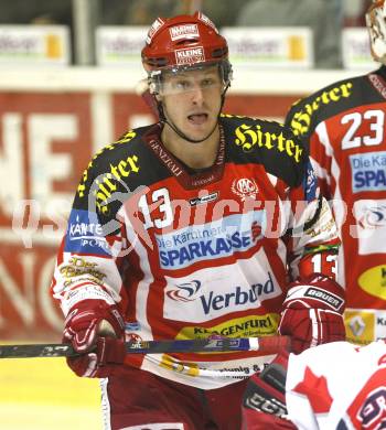 EBEL. Eishockey Bundesliga. EC KAC gegen Red Bull Salzburg. Johannes Kirisits (KAC). Klagenfurt, am 12.10.2008.
Foto: Kuess

---
pressefotos, pressefotografie, kuess, qs, qspictures, sport, bild, bilder, bilddatenbank