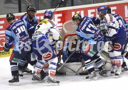 EBEL. Eishockey Bundesliga. VSV gegen Alba Volan. Gestocher vor dem Tor von Alba Volan (VSV). Villach, am 12.10.2008.
Foto: Kuess

---
pressefotos, pressefotografie, kuess, qs, qspictures, sport, bild, bilder, bilddatenbank