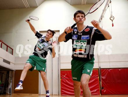 Badminton Bundesliga. ASKOE Kelag Kaernten.  Vladimir Metodiev Vangelov, Stiliyan Makarski. Klagenfurt, 11.10.2008.
Foto: Kuess

---
pressefotos, pressefotografie, kuess, qs, qspictures, sport, bild, bilder, bilddatenbank