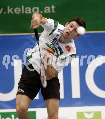 Badminton Bundesliga. ASKOE Kelag Kaernten gegen Dornbirn. Stiliyan Makarski. Klagenfurt, am 12.10.2008.
Foto: Kuess

---
pressefotos, pressefotografie, kuess, qs, qspictures, sport, bild, bilder, bilddatenbank