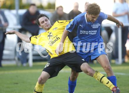 Fussball Unterliga West. Magdalener SC gegen SV Sachsenburg. Manuel Lips (Magdalen), Michael Gigler (Sachsenburg). Magdalen, am 12.10.2008.
Foto: Kuess  
---
pressefotos, pressefotografie, kuess, qs, qspictures, sport, bild, bilder, bilddatenbank