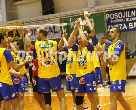 Volleyball. MEVZA. Aich/Dob gegen Kaposvar. Jubel (Aich). Prevalje, 11.10.2008.
Foto: Kuess

---
pressefotos, pressefotografie, kuess, qs, qspictures, sport, bild, bilder, bilddatenbank