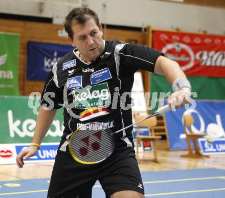 Badminton Bundesliga. ASKOE Kelag Kaernten gegen Dornbirn. Peter Kreulitsch (Kaernten). Klagenfurt, am 12.10.2008.
Foto: Kuess

---
pressefotos, pressefotografie, kuess, qs, qspictures, sport, bild, bilder, bilddatenbank