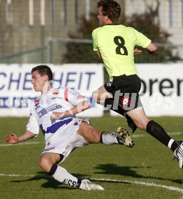 Fussball Regionalliga. SAK gegen SV Bad Aussee.  Darjan Aleksic (SAK), Thomas Franz Hoeller (Bad Aussee). Klagenfurt, am 11.10.2008.
Foto: Kuess 
---
pressefotos, pressefotografie, kuess, qs, qspictures, sport, bild, bilder, bilddatenbank