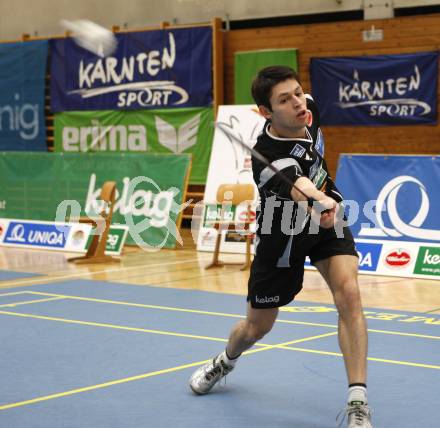 Badminton Bundesliga. ASKOE Kelag Kaernten gegen Dornbirn. Stiliyan Makarski (Kaernten). Klagenfurt, am 12.10.2008.
Foto: Kuess

---
pressefotos, pressefotografie, kuess, qs, qspictures, sport, bild, bilder, bilddatenbank