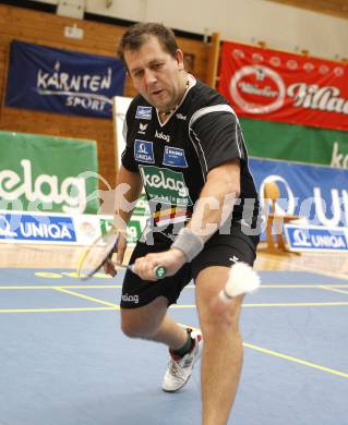 Badminton Bundesliga. ASKOE Kelag Kaernten gegen Dornbirn. Peter Kreulitsch (Kaernten). Klagenfurt, am 12.10.2008.
Foto: Kuess

---
pressefotos, pressefotografie, kuess, qs, qspictures, sport, bild, bilder, bilddatenbank