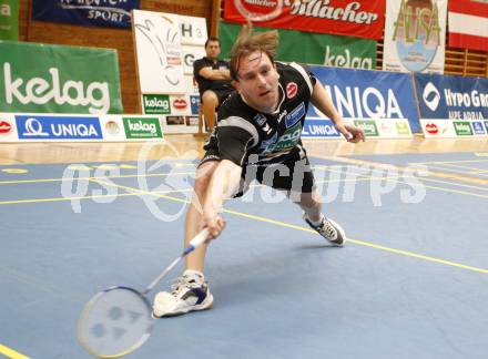 Badminton Bundesliga. ASKOE Kelag Kaernten gegen Dornbirn. Armin Kreulitsch (Kaernten). Klagenfurt, am 12.10.2008.
Foto: Kuess

---
pressefotos, pressefotografie, kuess, qs, qspictures, sport, bild, bilder, bilddatenbank