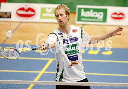 Badminton Bundesliga. ASKOE Kelag Kaernten gegen Dornbirn. Michael Trojan (Kaernten). Klagenfurt, am 12.10.2008.
Foto: Kuess

---
pressefotos, pressefotografie, kuess, qs, qspictures, sport, bild, bilder, bilddatenbank