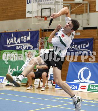 Badminton Bundesliga. ASKOE Kelag Kaernten gegen Dornbirn. Stiliyan Makarski (Kaernten). Klagenfurt, am 12.10.2008.
Foto: Kuess

---
pressefotos, pressefotografie, kuess, qs, qspictures, sport, bild, bilder, bilddatenbank