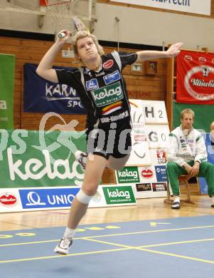 Badminton Bundesliga. ASKOE Kelag Kaernten gegen Dornbirn. Maja Kersnik (Kaernten). Klagenfurt, am 12.10.2008.
Foto: Kuess

---
pressefotos, pressefotografie, kuess, qs, qspictures, sport, bild, bilder, bilddatenbank