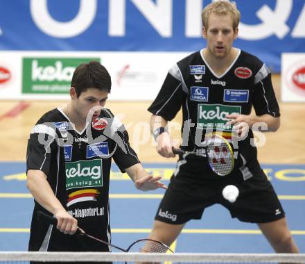 Badminton Bundesliga. ASKOE Kelag Kaernten gegen Dornbirn. Stiliyan Makarski, Michael Trojan (Kaernten). Klagenfurt, am 12.10.2008.
Foto: Kuess

---
pressefotos, pressefotografie, kuess, qs, qspictures, sport, bild, bilder, bilddatenbank