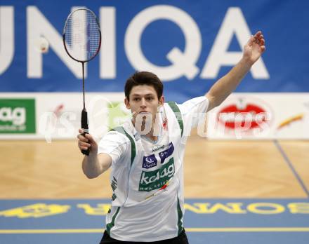 Badminton Bundesliga. ASKOE Kelag Kaernten gegen Dornbirn. Stiliyan Makarski  (Kaernten). Klagenfurt, am 12.10.2008.
Foto: Kuess

---
pressefotos, pressefotografie, kuess, qs, qspictures, sport, bild, bilder, bilddatenbank