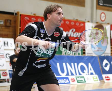 Badminton Bundesliga. ASKOE Kelag Kaernten gegen Dornbirn. Armin Kreulitsch (Kaernten). Klagenfurt, am 12.10.2008.
Foto: Kuess

---
pressefotos, pressefotografie, kuess, qs, qspictures, sport, bild, bilder, bilddatenbank