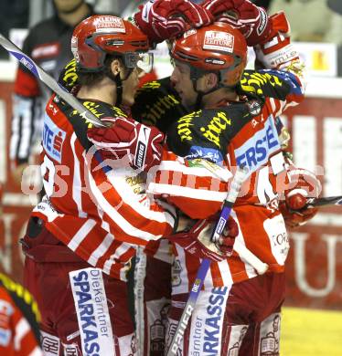 EBEL. Eishockey Bundesliga. EC KAC gegen EC VSV. Torjubel KAC. Klagenfurt, am 19.10.2008.
Foto: Kuess

---
pressefotos, pressefotografie, kuess, qs, qspictures, sport, bild, bilder, bilddatenbank