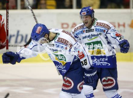 EBEL. Eishockey Bundesliga. EC KAC gegen EC VSV. LANZINGER Guenther, ORAZE Martin  (VSV). Klagenfurt, am 19.10.2008.
Foto: Kuess

---
pressefotos, pressefotografie, kuess, qs, qspictures, sport, bild, bilder, bilddatenbank