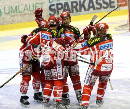 EBEL. Eishockey Bundesliga. KAC gegen Jesenice. Jubel (KAC). Klagenfurt, am 21.10.2008.
Foto: Nadja Kuess 

---
pressefotos, pressefotografie, kuess, qs, qspictures, sport, bild, bilder, bilddatenbank