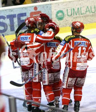 EBEL. Eishockey Bundesliga. KAC gegen Jesenice. Torjubel (KAC). Klagenfurt, am 21.10.2008.
Foto: Nadja Kuess 
---
pressefotos, pressefotografie, kuess, qs, qspictures, sport, bild, bilder, bilddatenbank