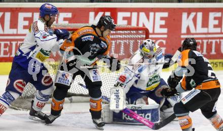 EBEL. Eishockey Bundesliga. VSV gegen Graz. Darell Scoville, Gert Prohaska (VSV), Toni Iob (Graz). Klagenfurt, am 21.10.2008.
Foto: Kuess 
Foto: Kuess

---
pressefotos, pressefotografie, kuess, qs, qspictures, sport, bild, bilder, bilddatenbank