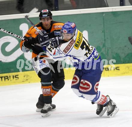 EBEL. Eishockey Bundesliga. VSV gegen Graz. Markus Peintner, (VSV),  Greg Day (Graz). Villach, am 21.10.2008.
Foto: Kuess 
Foto: Kuess

---
pressefotos, pressefotografie, kuess, qs, qspictures, sport, bild, bilder, bilddatenbank