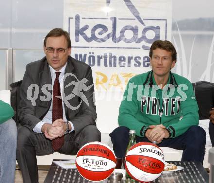 Basketball. Pressekonferenz Woerthersee Piraten. Guenther Offner, Matthias Fischer.
Klagenfurt, 23. 10.2008.
Foto: Kuess 
---
pressefotos, pressefotografie, kuess, qs, qspictures, sport, bild, bilder, bilddatenbank