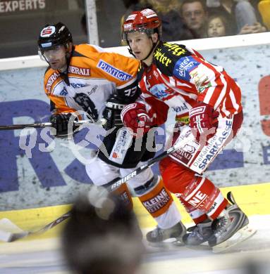 EBEL. Eishockey Bundesliga. KAC gegen  EC GRAZ 99ers. Kirk Furey, (KAC), Ivo Jan (Graz). Klagenfurt, am 24.10.2008.
Foto: Kuess 

---
pressefotos, pressefotografie, kuess, qs, qspictures, sport, bild, bilder, bilddatenbank