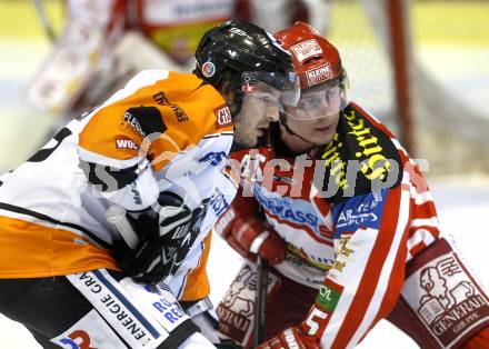 EBEL. Eishockey Bundesliga. KAC gegen  EC GRAZ 99ers. David Schuller,  (KAC), Layne Ulmer (Graz). Klagenfurt, am 24.10.2008.
Foto: Kuess 

---
pressefotos, pressefotografie, kuess, qs, qspictures, sport, bild, bilder, bilddatenbank