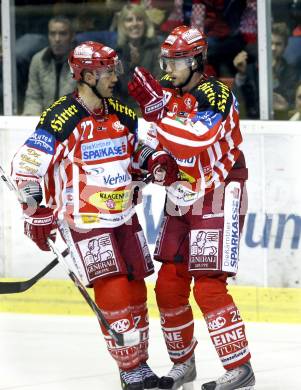 EBEL. Eishockey Bundesliga. KAC gegen  EC GRAZ 99ers. Torjubel Sean Brown, Christoph Brandner. Klagenfurt, am 24.10.2008.
Foto: Kuess 

---
pressefotos, pressefotografie, kuess, qs, qspictures, sport, bild, bilder, bilddatenbank