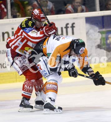 EBEL. Eishockey Bundesliga. KAC gegen  EC GRAZ 99ers. Herbert Ratz, (KAC), Mark Brunnegger  (Graz). Klagenfurt, am 24.10.2008.
Foto: Kuess 

---
pressefotos, pressefotografie, kuess, qs, qspictures, sport, bild, bilder, bilddatenbank