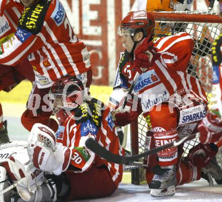 EBEL. Eishockey Bundesliga. KAC gegen  EC GRAZ 99ers. Rene Swette, Kirk Furey (KAC). Klagenfurt, am 24.10.2008.
Foto: Kuess 

---
pressefotos, pressefotografie, kuess, qs, qspictures, sport, bild, bilder, bilddatenbank