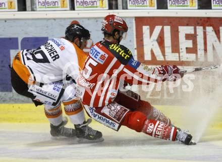 EBEL. Eishockey Bundesliga. KAC gegen  EC GRAZ 99ers. SCHELLANDER Paul (KAC),  Sven Klimbacher (Graz). Klagenfurt, am 24.10.2008.
Foto: Kuess 

---
pressefotos, pressefotografie, kuess, qs, qspictures, sport, bild, bilder, bilddatenbank