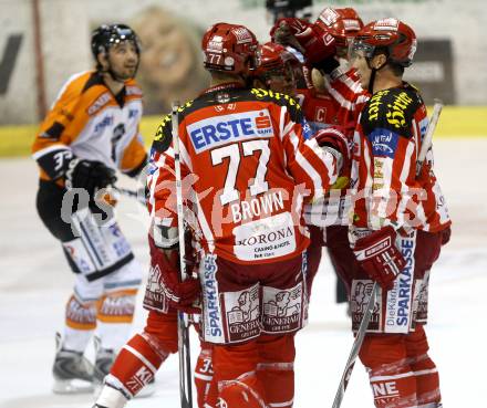 EBEL. Eishockey Bundesliga. KAC gegen  EC GRAZ 99ers. Torjubel. Klagenfurt, am 24.10.2008.
Foto: Kuess 

---
pressefotos, pressefotografie, kuess, qs, qspictures, sport, bild, bilder, bilddatenbank