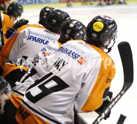 EBEL. Eishockey Bundesliga. KAC gegen  EC GRAZ 99ers. Spielerbank (Graz). Klagenfurt, am 24.10.2008.
Foto: Kuess 

---
pressefotos, pressefotografie, kuess, qs, qspictures, sport, bild, bilder, bilddatenbank