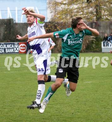 Fussball Regionalliga. SAK gegen SC Sparkasse Elin Weiz. Christian Kraiger (SAK),  Kevin Steiner (Weiz). Klagenfurt, 25.10.2008
Foto: Kuess
---
pressefotos, pressefotografie, kuess, qs, qspictures, sport, bild, bilder, bilddatenbank