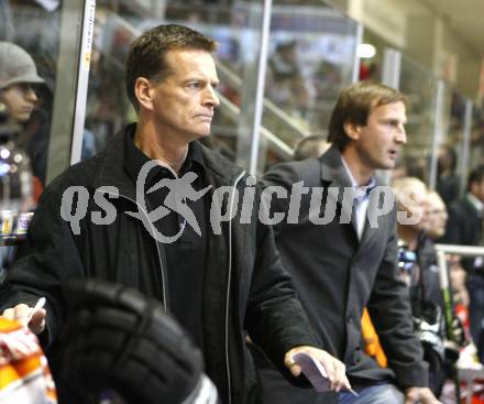 EBEL. Eishockey Bundesliga. KAC gegen  EC GRAZ 99ers. Trainer Bill Gilligan (Graz). Klagenfurt, am 24.10.2008.
Foto: Kuess 

---
pressefotos, pressefotografie, kuess, qs, qspictures, sport, bild, bilder, bilddatenbank