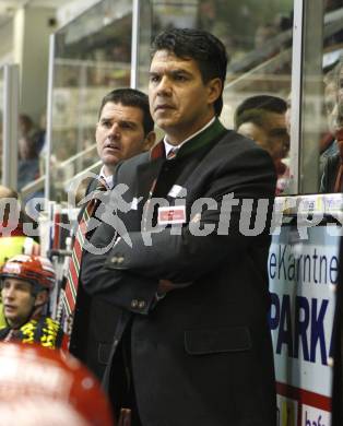 EBEL. Eishockey Bundesliga. KAC gegen  EC GRAZ 99ers. Mario Schaden, Trainer Many Viveiros (KAC). Klagenfurt, am 24.10.2008.
Foto: Kuess 

---
pressefotos, pressefotografie, kuess, qs, qspictures, sport, bild, bilder, bilddatenbank