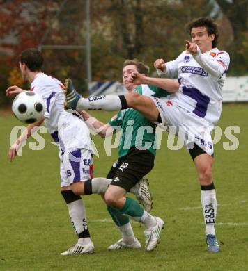 Fussball Regionalliga. SAK gegen SC Sparkasse Elin Weiz. Christian Hutter (SAK),  Patrick Riegler (Weiz). Klagenfurt, 25.10.2008
Foto: Kuess
---
pressefotos, pressefotografie, kuess, qs, qspictures, sport, bild, bilder, bilddatenbank