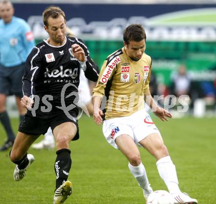 Fussball. Tipp3-Bundesliga. SK Austria Kelag Kaernten gegen LASK. Ortlechner Manuel  (Kaernten), Saurer Christoph  (LASK). Klagenfurt, 26.10.2008
Copyright Kuess

---
pressefotos, pressefotografie, kuess, qs, qspictures, sport, bild, bilder, bilddatenbank