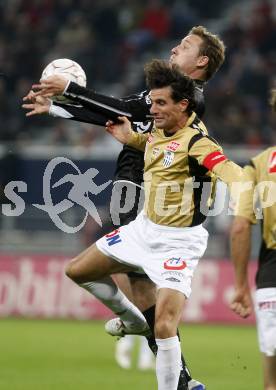 Fussball. Tipp3-Bundesliga. SK Austria Kelag Kaernten gegen LASK. Maier Santos Thiago Schumacher (Kaernten), Baur Michael  (LASK). Klagenfurt, 26.10.2008
Copyright Kuess

---
pressefotos, pressefotografie, kuess, qs, qspictures, sport, bild, bilder, bilddatenbank