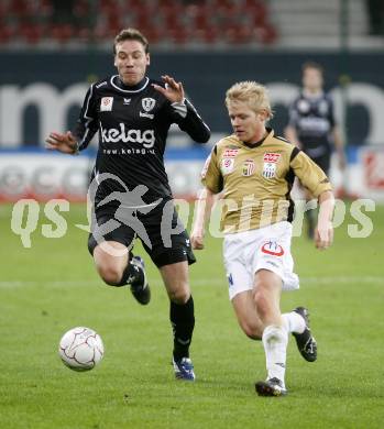 Fussball. Tipp3-Bundesliga. SK Austria Kelag Kaernten gegen LASK. Maier Santos Thiago Schumacher (Kaernten), Prager Thomas  (LASK). Klagenfurt, 26.10.2008
Copyright Kuess

---
pressefotos, pressefotografie, kuess, qs, qspictures, sport, bild, bilder, bilddatenbank