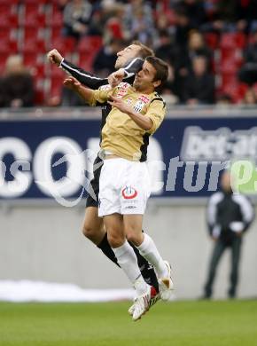 Fussball. Tipp3-Bundesliga. SK Austria Kelag Kaernten gegen LASK. Ortlechner Manuel  (Kaernten), Saurer Christoph  (LASK). Klagenfurt, 26.10.2008
Copyright Kuess

---
pressefotos, pressefotografie, kuess, qs, qspictures, sport, bild, bilder, bilddatenbank