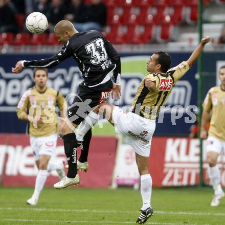 Fussball. Tipp3-Bundesliga. SK Austria Kelag Kaernten gegen LASK. Wolf Patrick (Kaernten), Weissenberger Markus (LASK). Klagenfurt, 26.10.2008
Copyright Kuess

---
pressefotos, pressefotografie, kuess, qs, qspictures, sport, bild, bilder, bilddatenbank