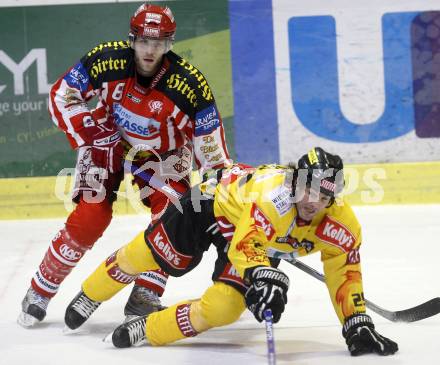 EBEL. Eishockey Bundesliga. KAC gegen Vienna Capitals. Christoph Quantschnig,  (KAC), Sean Selmser (Vienna). Klagenfurt, am 28.10.2008.
Foto: Kuess 

---
pressefotos, pressefotografie, kuess, qs, qspictures, sport, bild, bilder, bilddatenbank