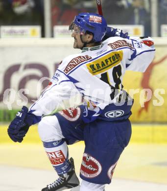 EBEL. Eishockey Bundesliga. EC KAC gegen EC VSV. Jubel Martin Oraze (VSV). Klagenfurt, am 19.10.2008.
Foto: Kuess

---
pressefotos, pressefotografie, kuess, qs, qspictures, sport, bild, bilder, bilddatenbank