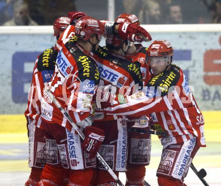 EBEL. Eishockey Bundesliga. KAC gegen Vienna Capitals. Torjubel  (KAC). Klagenfurt, am 28.10.2008.
Foto: Kuess 

---
pressefotos, pressefotografie, kuess, qs, qspictures, sport, bild, bilder, bilddatenbank