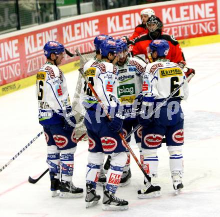 EBEL. Eishockey Bundesliga. VSV gegen HK Acroni Jesenice. Torjubel  (VSV). Villach, am 28.10.2008.
Foto: Nadja Kuess

---
pressefotos, pressefotografie, kuess, qs, qspictures, sport, bild, bilder, bilddatenbank