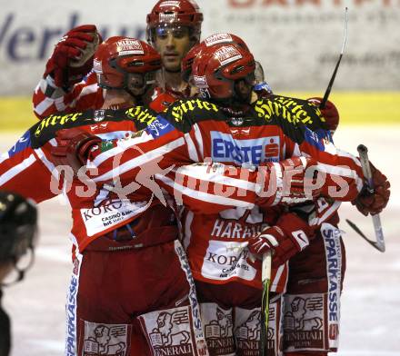 EBEL. Eishockey Bundesliga. KAC gegen Vienna Capitals. Torjubel KAC. Klagenfurt, am 28.10.2008.
Foto: Kuess 

---
pressefotos, pressefotografie, kuess, qs, qspictures, sport, bild, bilder, bilddatenbank