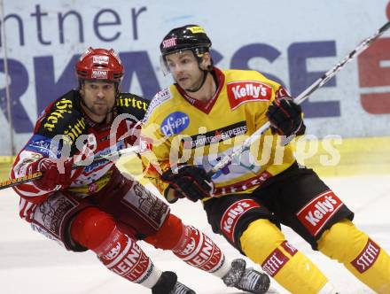 EBEL. Eishockey Bundesliga. KAC gegen Vienna Capitals. Jeff Shantz,  (KAC), Patrich Lebeau (Vienna). Klagenfurt, am 28.10.2008.
Foto: Kuess 

---
pressefotos, pressefotografie, kuess, qs, qspictures, sport, bild, bilder, bilddatenbank