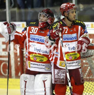 EBEL. Eishockey Bundesliga. KAC gegen Vienna Capitals. Rene Swette, Sean Brown (KAC). Klagenfurt, am 28.10.2008.
Foto: Kuess 

---
pressefotos, pressefotografie, kuess, qs, qspictures, sport, bild, bilder, bilddatenbank