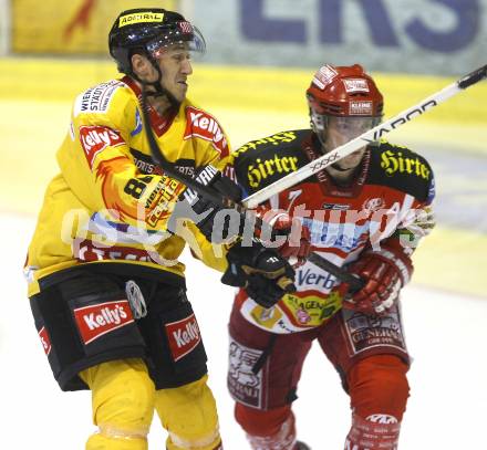 EBEL. Eishockey Bundesliga. KAC gegen Vienna Capitals. Herbert Ratz,  (KAC), Christian Dolezal (Vienna). Klagenfurt, am 28.10.2008.
Foto: Kuess 

---
pressefotos, pressefotografie, kuess, qs, qspictures, sport, bild, bilder, bilddatenbank