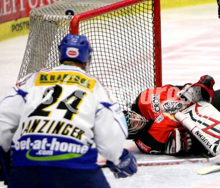 EBEL. Eishockey Bundesliga. VSV gegen HK Acroni Jesenice. LANZINGER Guenther  (VSV), GLAVIC  Gaber  (Jesenice). Villach, am 28.10.2008.
Foto: Kuess

---
pressefotos, pressefotografie, kuess, qs, qspictures, sport, bild, bilder, bilddatenbank